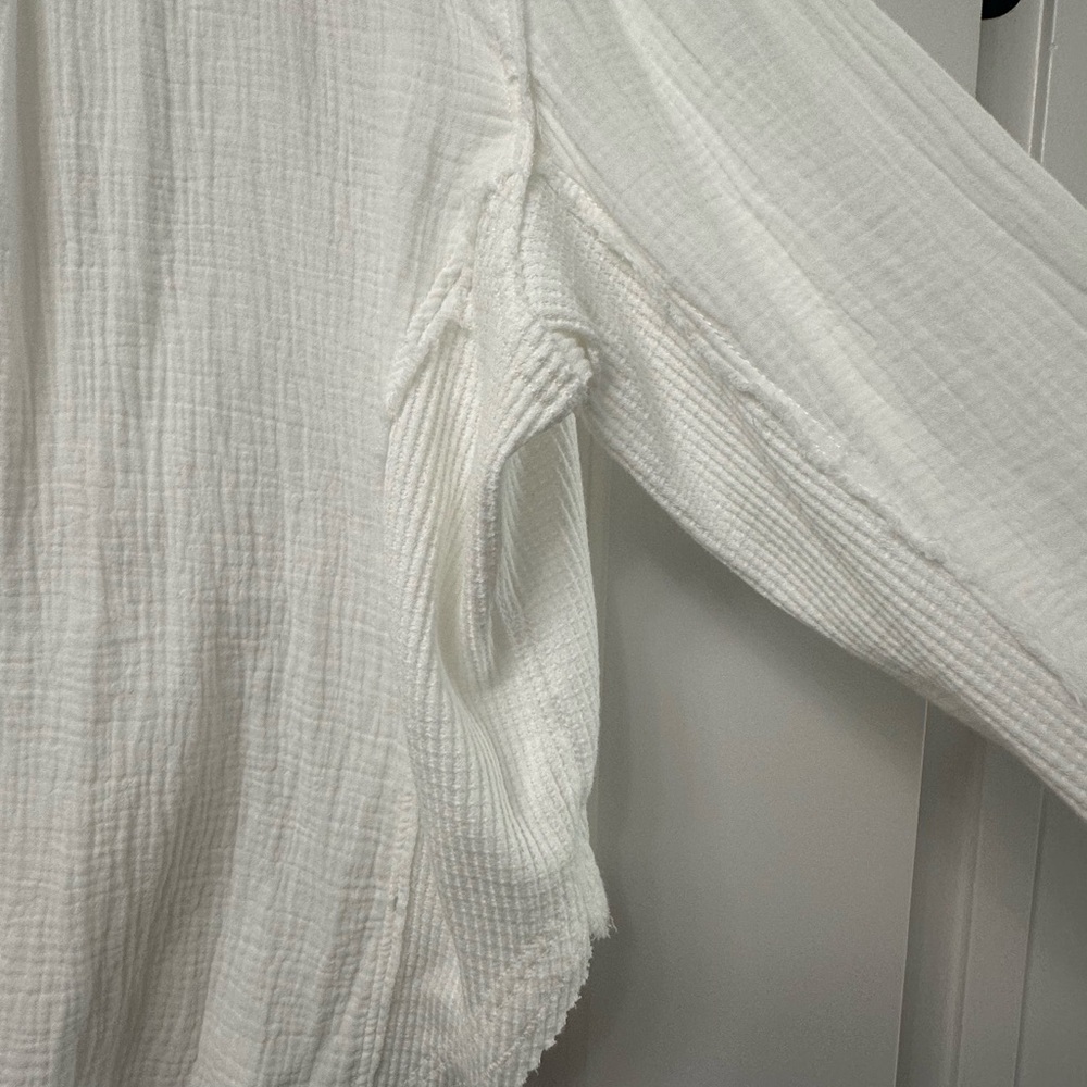 Free People White Casual Button Down Shirt - Picture 7 of 7